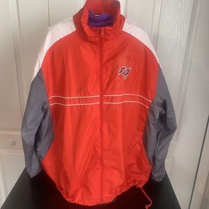 Tampa Bay Buccaneers Jacket Mens XL Red Dunbrooke SI Full Zip Windbreaker NFL
